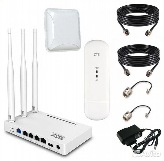 Комплект для интернета в офис и дачу роутер модем