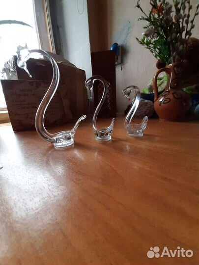 Лебедь стекло дикоративный