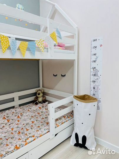 Детская двухъярусная кровать / кровать с бортиком