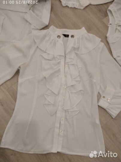 Белая блузка для школы рост 152-158-164
