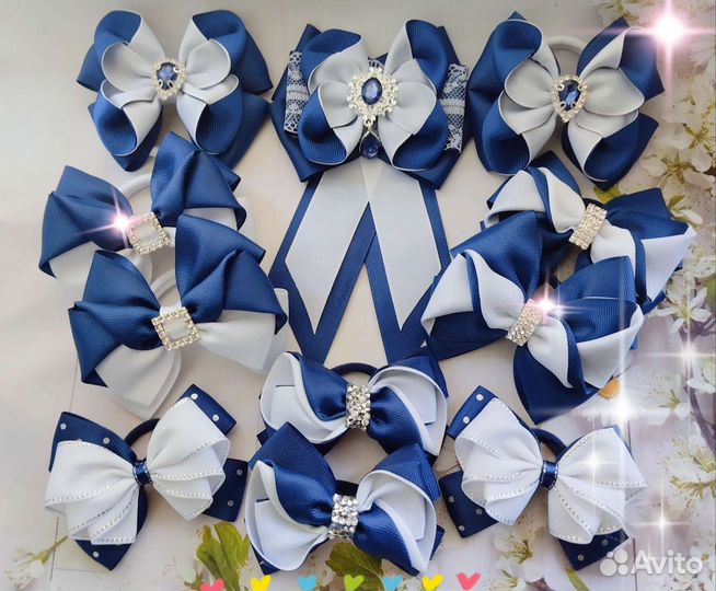 Школьные бантики, наборы, жабо