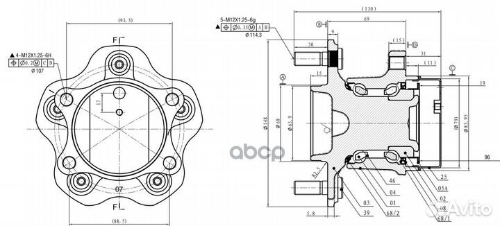 Ступица колеса в сборе LR /2WD nissan Qashqai