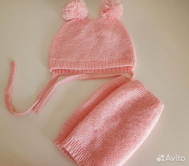 Вязаный комплект шапка, снуд