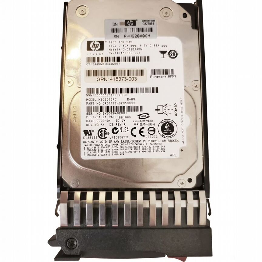 [DH072BAAKN] Жесткий Диск Hp 72gb Sas 2,5" Hdd Dh072baakn