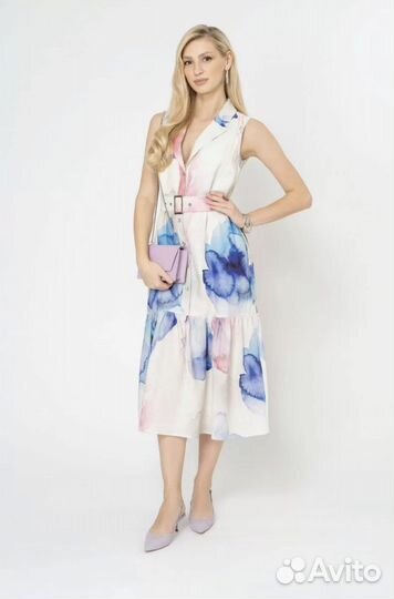 Платье летнее рр 46 лен