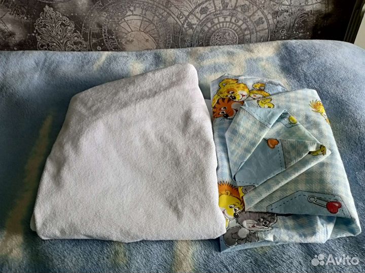 Матрас детский с наматрасником в кроватку 120 60