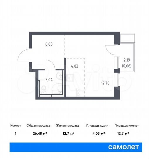Квартира-студия, 26,5 м², 10/17 эт.