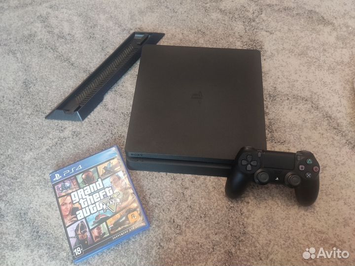 PS4 Slim 500Gb+GTA 5+47 игр