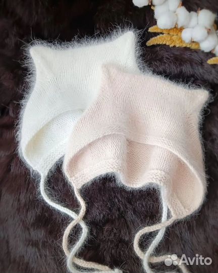 Шапка женская чепчик с ушками