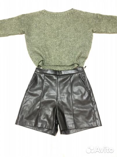 Шорты женские кожаные