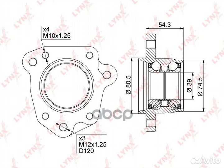 Ступица колеса зад прав WB1014 lynxauto