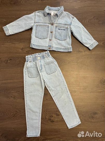 Джинсы zara и джинсовая куртка zara р.110
