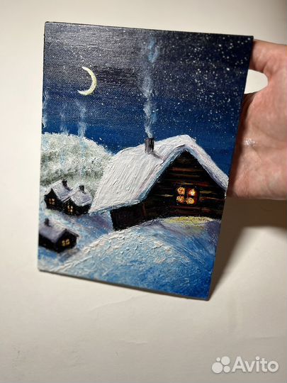 Картина на холсте сказочная зима