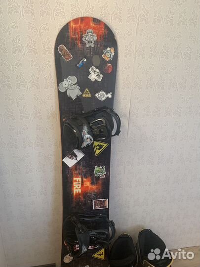 Сноуборд, крепление, ботинки, чехол