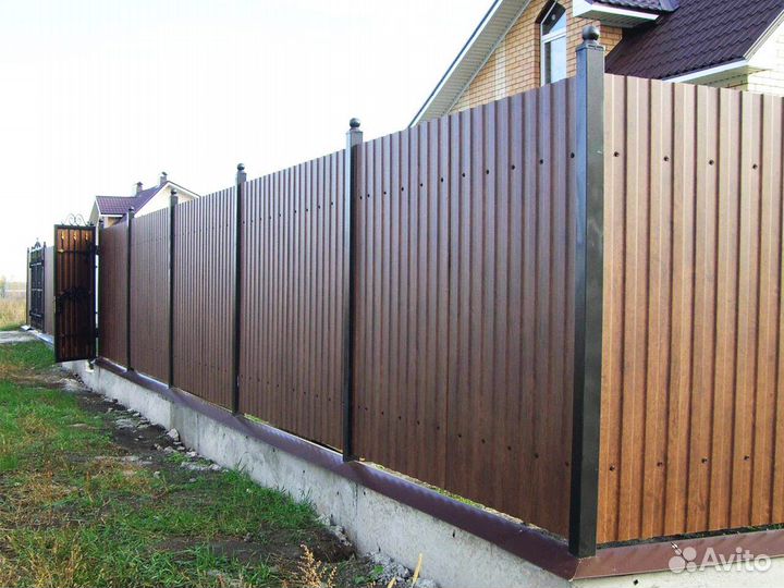 Заборы откатные ворота евроштакетник