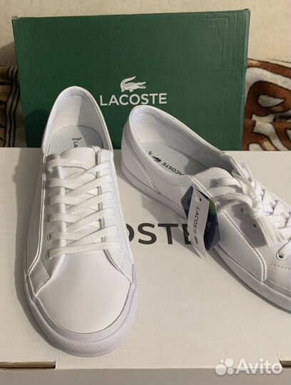 Кеды lacoste белые 40,5 (7)