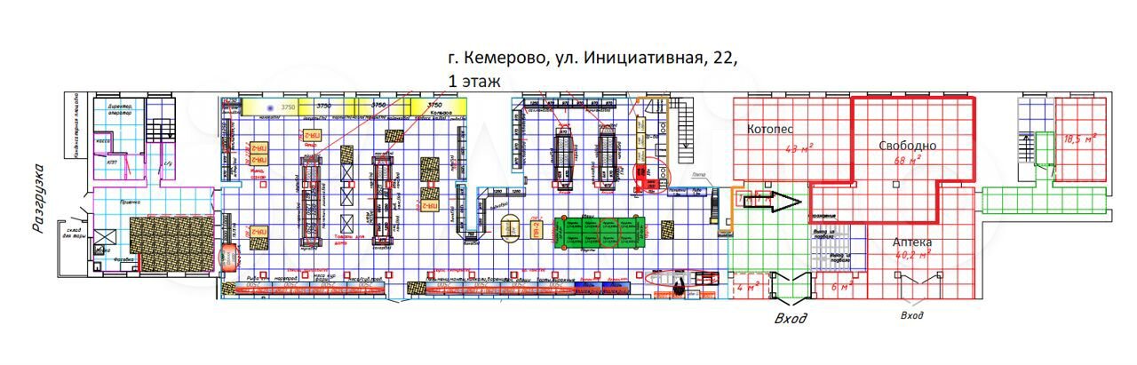 Торговая площадь, 68 м²