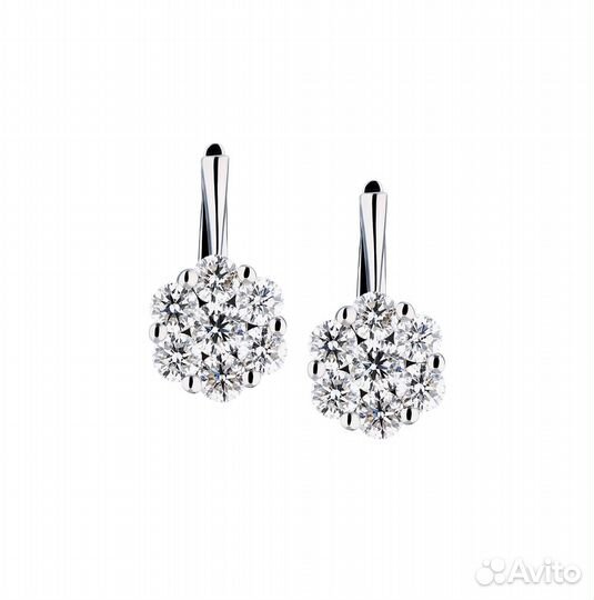 Серьги 3.48 ct Snowflakes White Gold