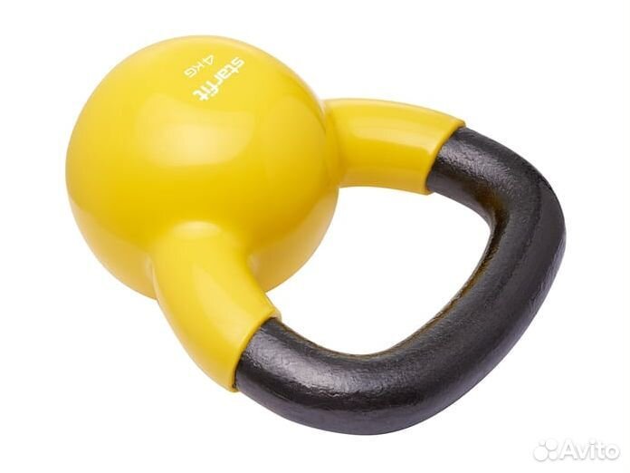 Гиря виниловая Starfit DB-401, 4 кг, желтая