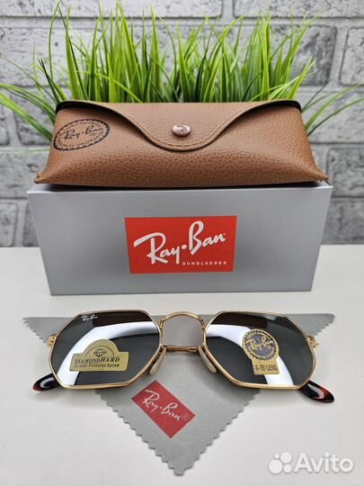 Очки Ray Ban Octagonal 3556 Golden Mirror