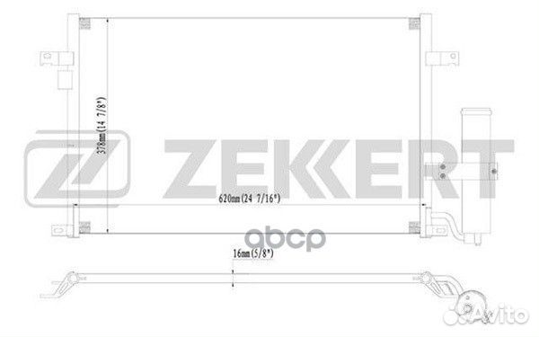 Радиатор конд. с ресивером Chevrolet Lacetti (J