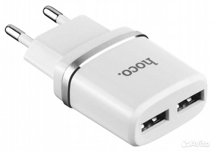 Зарядка 2,4A и кабель microUSB и тип C и Lightning