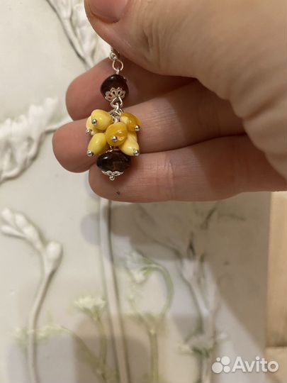 Серьги из янтаря
