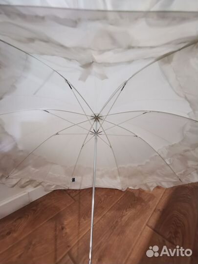 Зонтик свадебный с рюшами zest