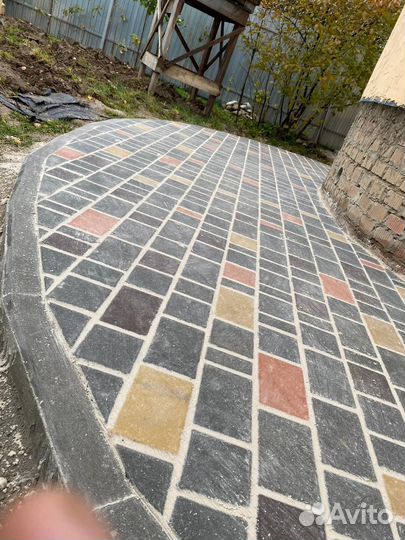 Укладка тротуарной плитки, Брусчатки, бордюра