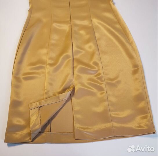 Вечернее золотое платье футляр 40