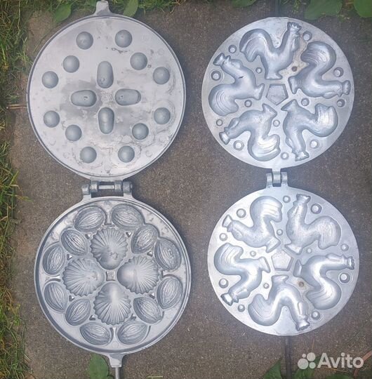 Литая форма выпечки печенья орешки грибочки СССР