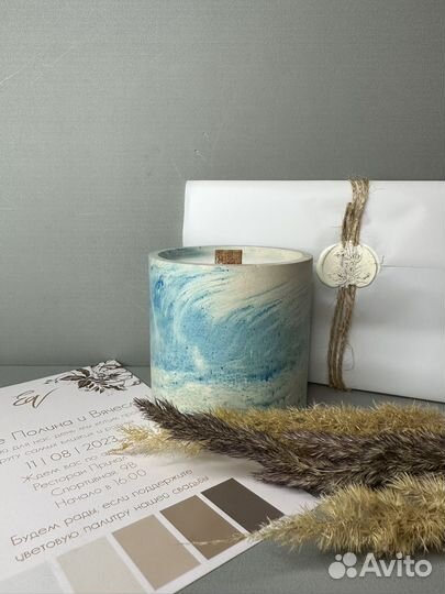 Свечи восковые в гипсе, ручной работы