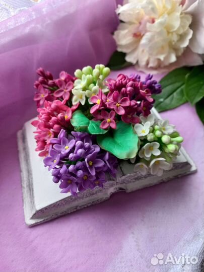 Цветы из полимерной глины открытая книга