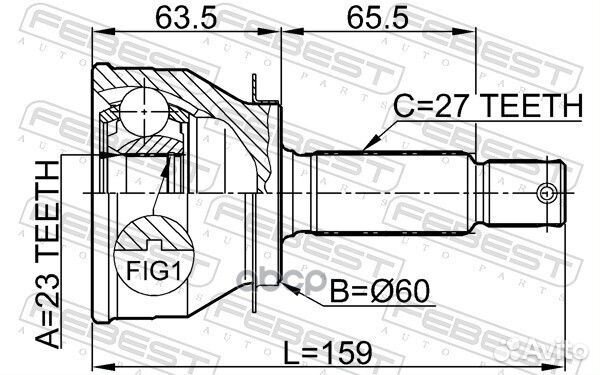 ШРУС наружный 23X60X27 mitsubishi space runner