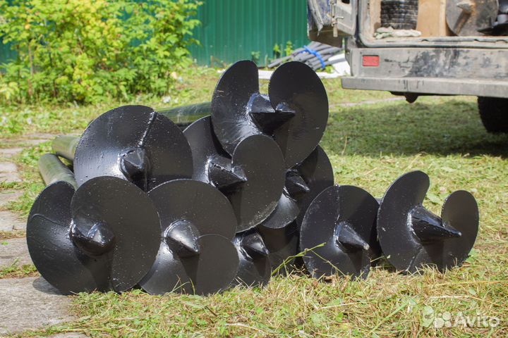 Установка винтовых свай со сварным наконечником