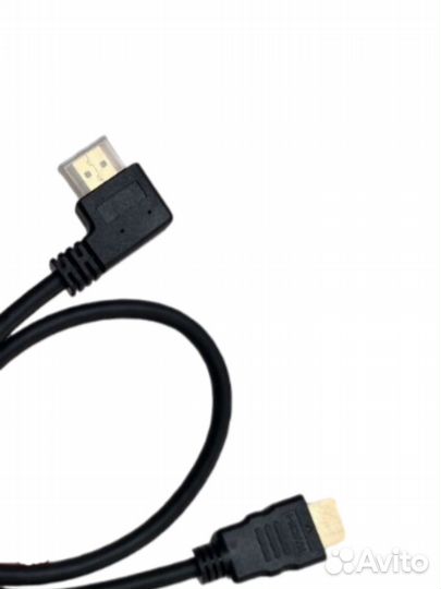 Кабель hdmi m-m правый угловой-прямой full HD,1м