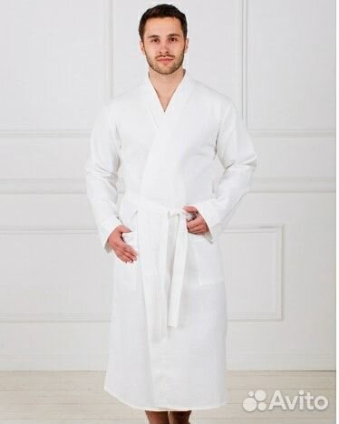 Вафельный халат белый