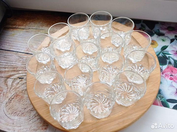 Графин и стопки СССР, Гусь Хрустальный. 18 стопок