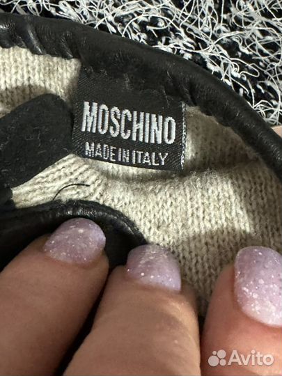 Перчатки moschino в люксе натуралтная кожа 6.5