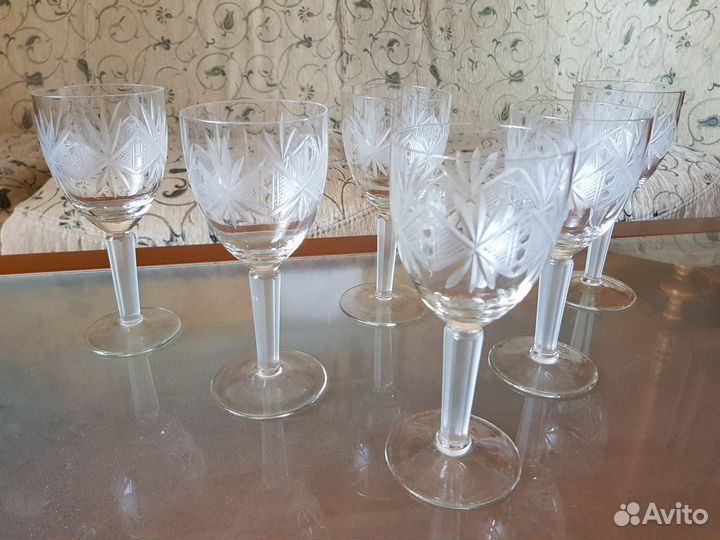 Бокалы фужеры на ножке. Стекло, Хрусталь. СССР