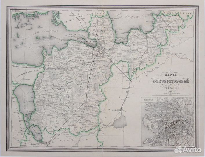 Карта Санкт-Петербургской губернии 1871г. А.Ильина