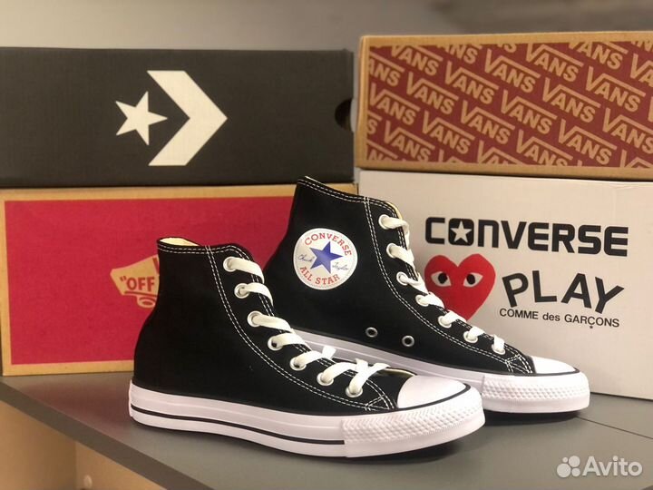 Кеды Converse AllStar Черно-Белые Высокие (36-44)