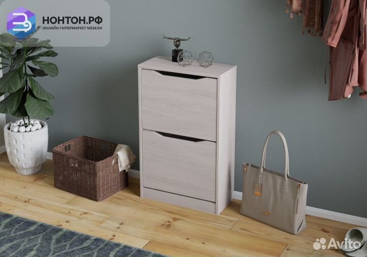 Тумба для обуви Тетра 2 ясень шимо