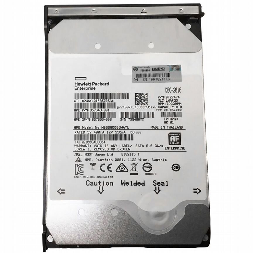 [MB008000GWAYL] Жесткий Диск Hp Mb008000gwayl 8tb SATA3 3,5"