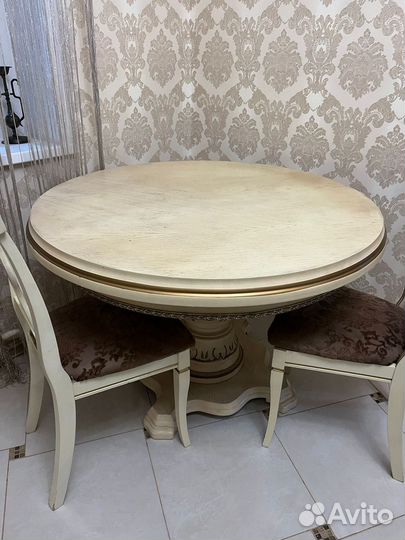 Стол со стульями бу дерево