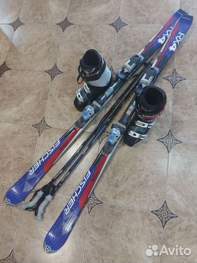 Комплект Горные лыжи fischer + Ботинки + Палки