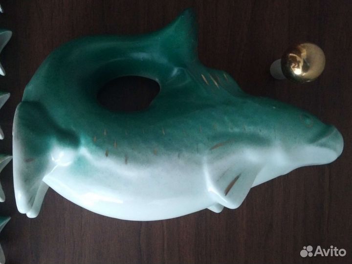 Набор посуды рыбки, зелёный, 7 предметов