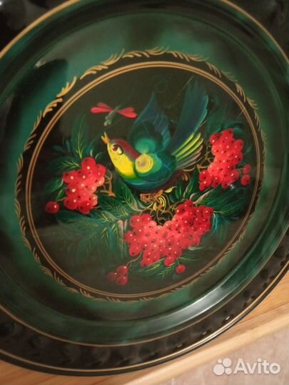 Поднос расписной металлический