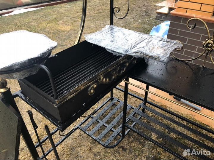 Мангал кованый с печкой