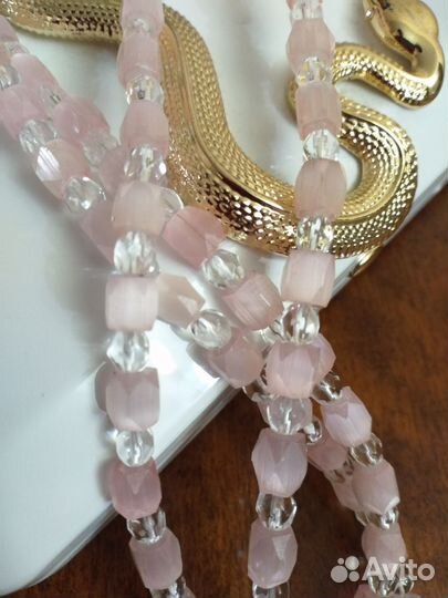 Бусы сатиновое стекло